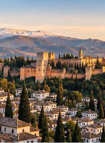 Ilustración panorámica de Granada y el Albaicín